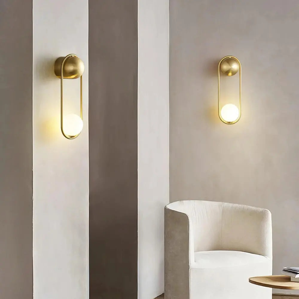 Modern Wall Sconce  Geometric Brass Frame - Product detail 7
