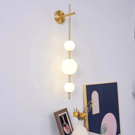 Modern Globe Wall Lamp  Vertical Brass Frame Design - Product detail 4