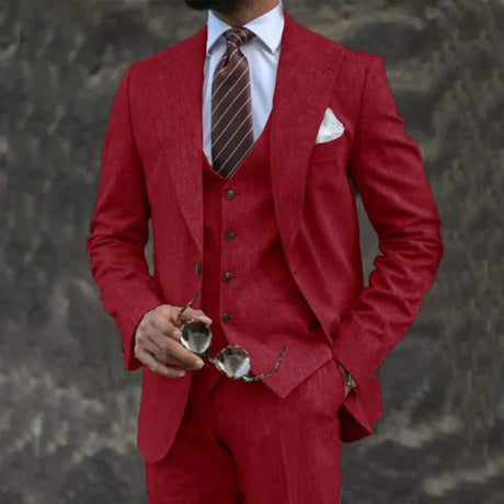 Modern Three-Piece Suit  Lime Green Wool Blend - Product detail 15