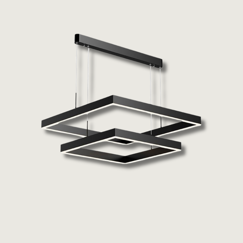 Modern LED Chandelier  Dual Square Frame Design - Product showcase