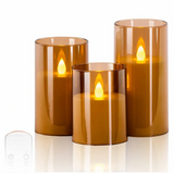 LED Flameless Candles Set  Glass Remote Control Flickering Lights - Product detail 7