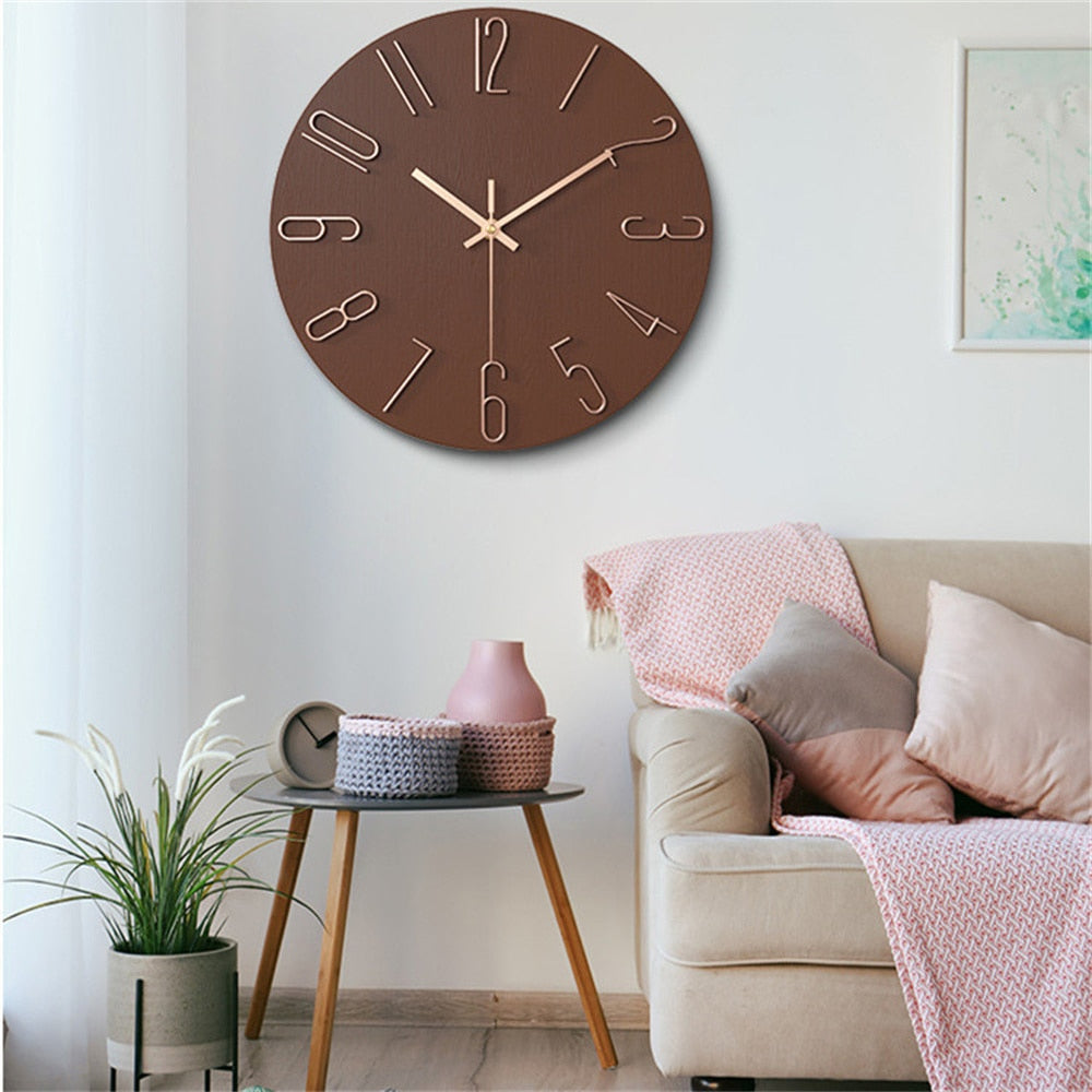 Modern Wall Clock  Blue Face Gold Numbers - Product detail 4