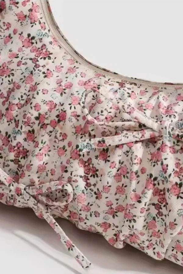 Floral Hobo Bag  Ruched Handle Botanical Print - Product detail 6