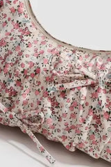 Floral Hobo Bag  Ruched Handle Botanical Print - Product detail 6