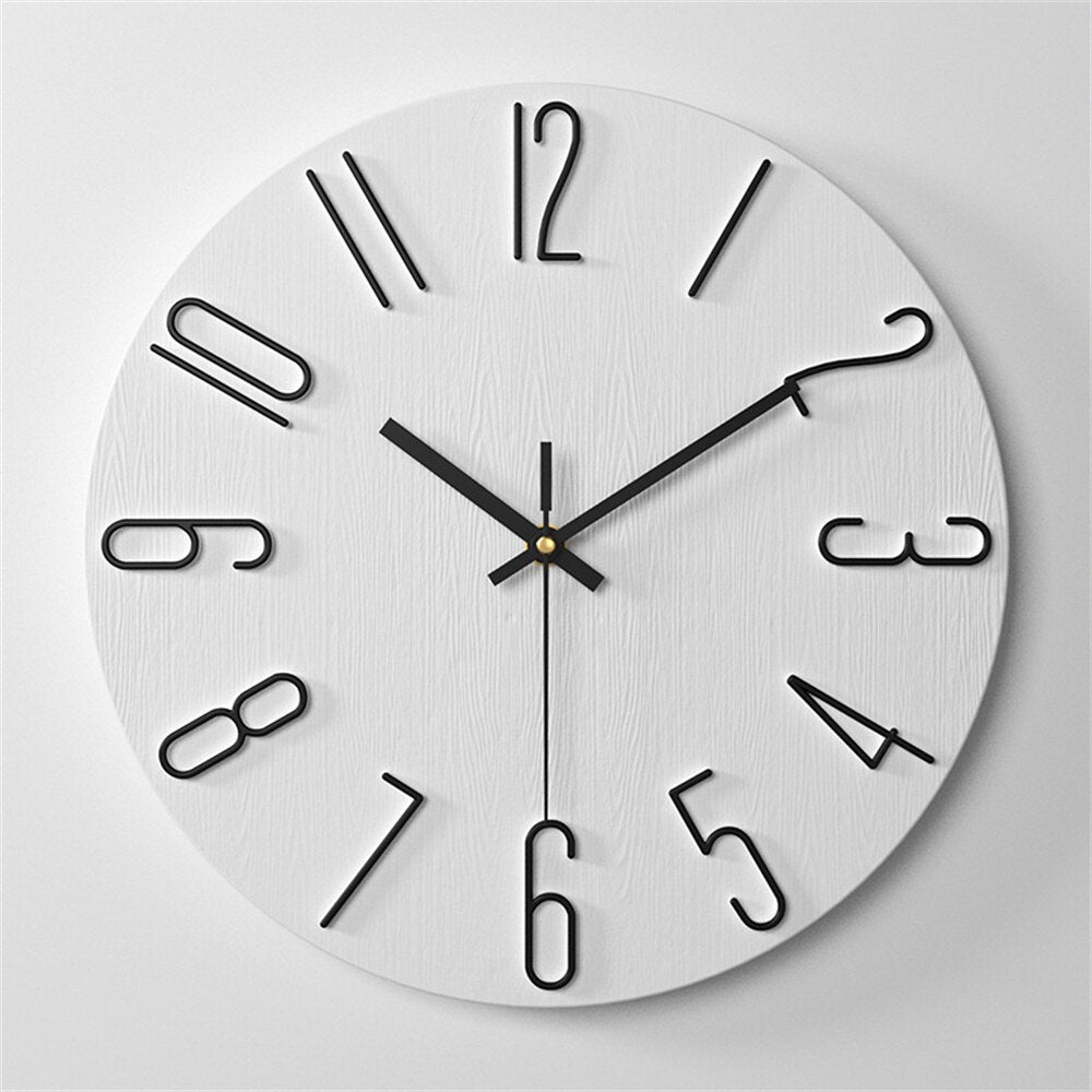 Modern Wall Clock  Blue Face Gold Numbers - Product detail 10