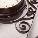 Vintage Station Wall Clock  Double-Sided Metal Mount Design - Product example