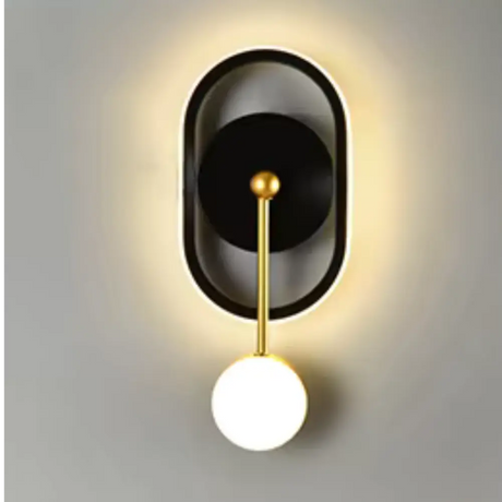 Modern Wall Sconce  Brass and Glass Globe Design - Product detail 6