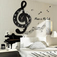 Musical Wall Clock  G-Clef Design With Numbers - Product showcase