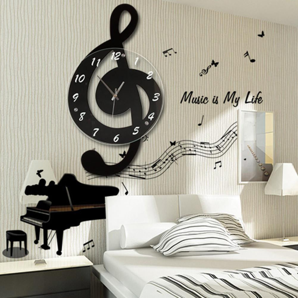 Musical Wall Clock  G-Clef Design With Numbers - Product showcase