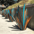 Metal Agave Garden Light  Turquoise Copper Outdoor Sculpture - Product detail 6