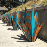 Metal Agave Garden Light  Turquoise Copper Outdoor Sculpture - Product detail 6