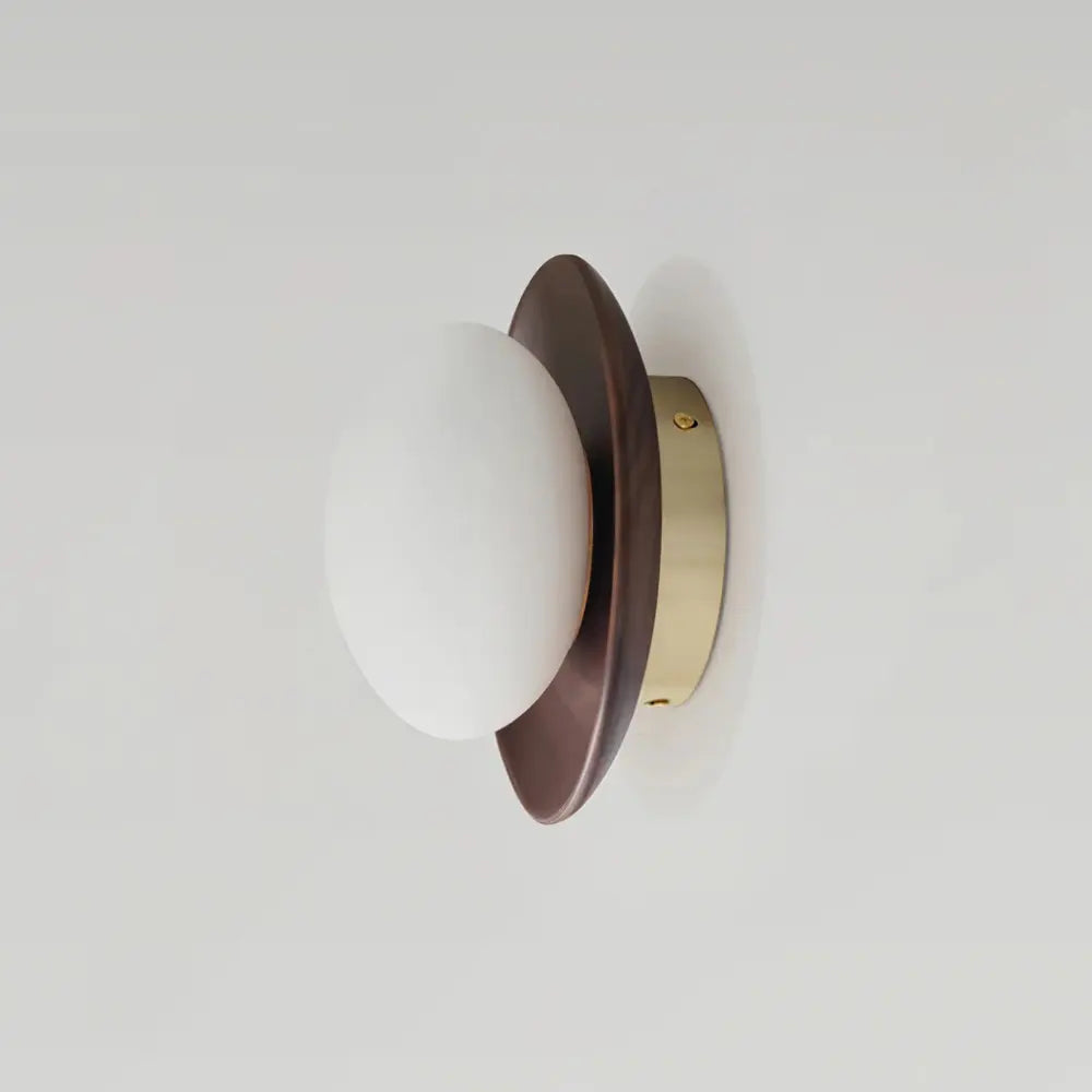 Modern Wall Light  Scandinavian Wood Ring Design - Detailed view