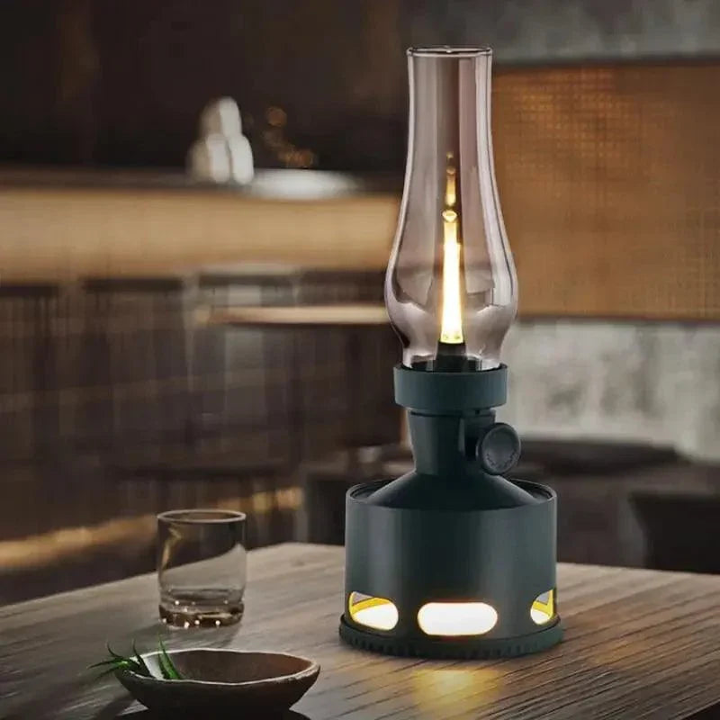 Vintage LED Lantern  Rechargeable Glass Ambient Light - Detailed view