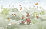 Forest Animals Mural Wallpaper | Whimsical Woodland Adventure Scene