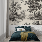 Forest Mural Wallpaper | Black and White Scenic Landscape