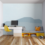 Mountain Mural Wallpaper | Minimalist Blue Design