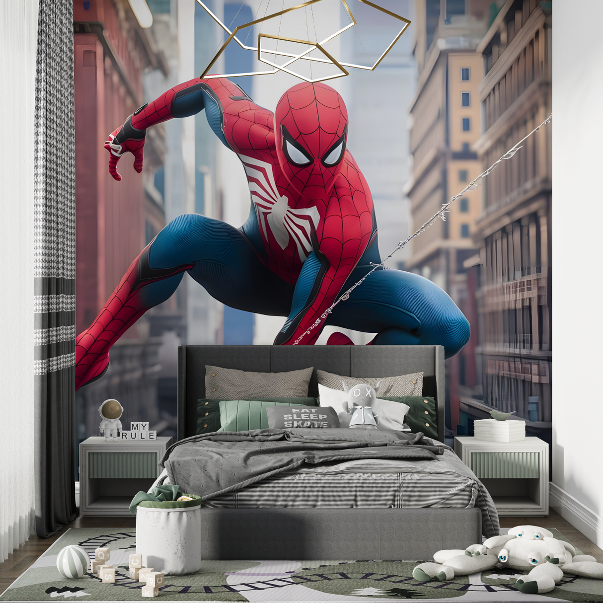 Superhero Mural Wallpaper | Spider-Man City Adventure