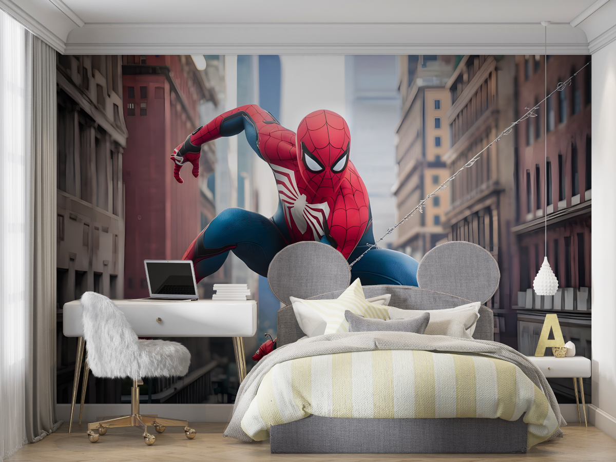 Superhero Mural Wallpaper | Spider-Man City Adventure