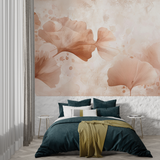 Ginkgo Mural Wallpaper | Terracotta Watercolor Art