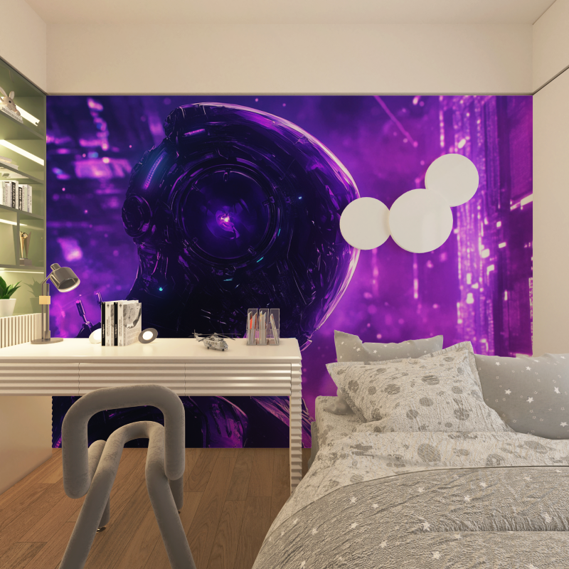 Galaxy Mural Wallpaper | Purple Space Gaming Design