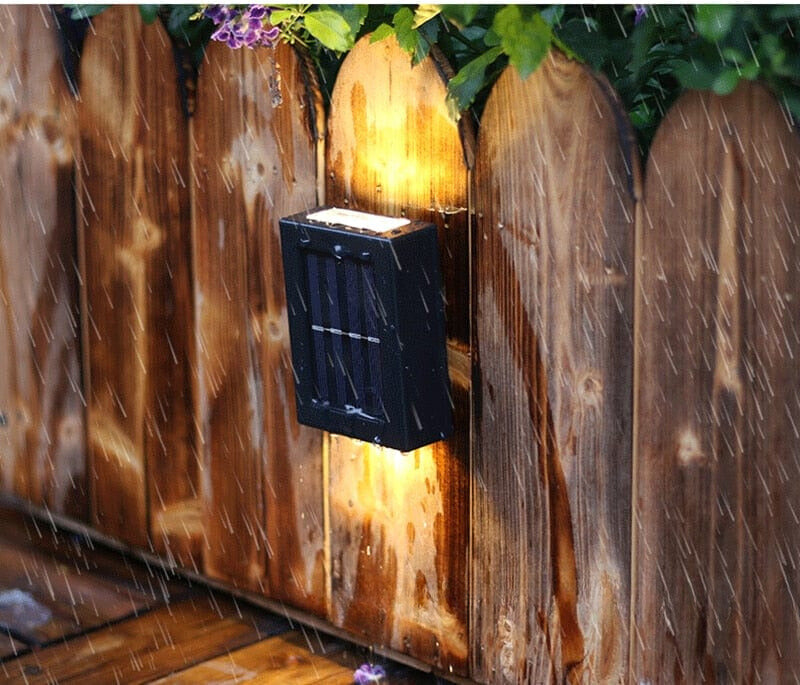 Modern Solar Wall Light  Dual Beam Outdoor Sconce - Product example