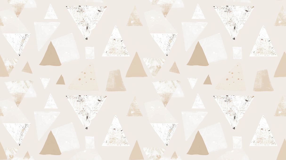 Geometric Mural Wallpaper | Modern Beige Triangle Pattern