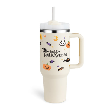 Insulated Travel Mug  Leopard Print Design with Handle  Straw - Product detail 26