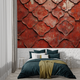 Moroccan Mural Wallpaper | Terracotta Geometric Pattern