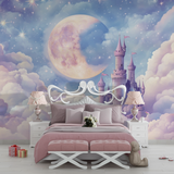 Castle Mural Wallpaper | Dreamy Moon and Stars Fantasy