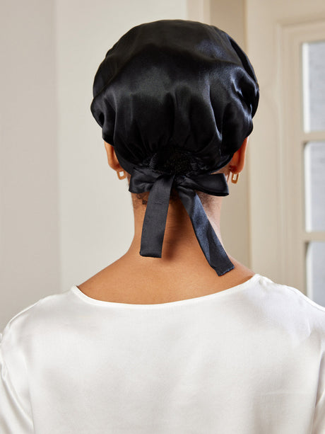 Silk Sleep Cap  Mulberry Silk Hair Protection With Ribbon - Product detail 20