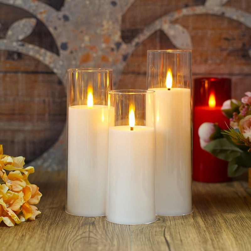 LED Flameless Candles  Remote Control Glass Set of 5 - Product example