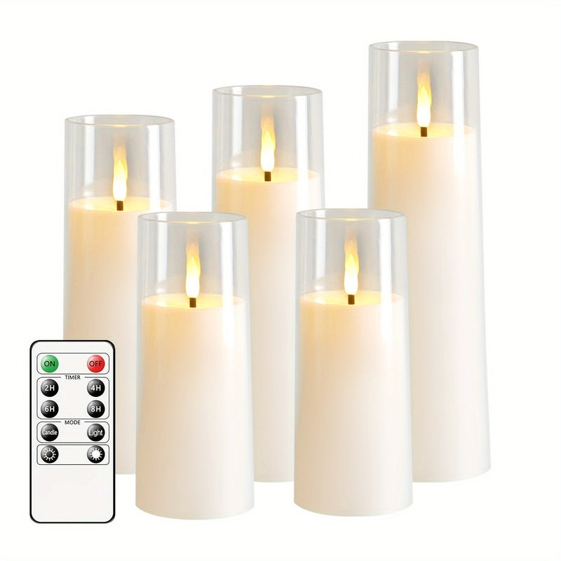 LED Flameless Candles  Remote Control Glass Set of 5 - Product detail 6