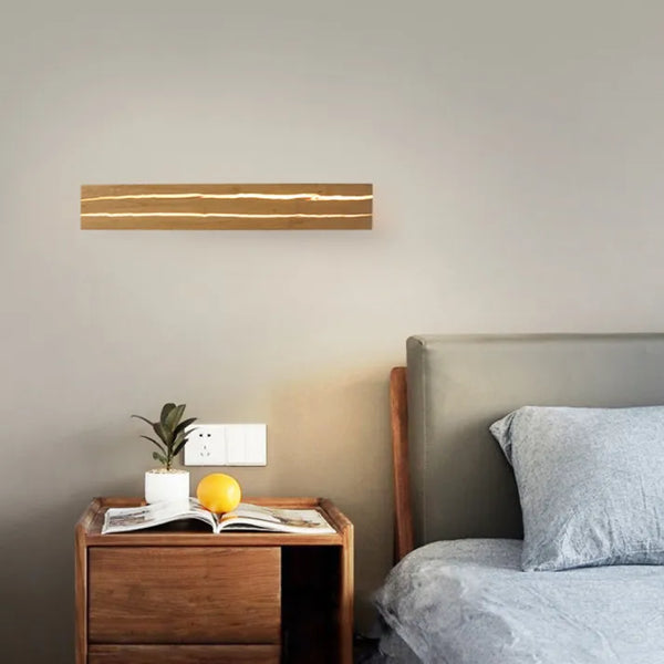 Modern Wall Lamp  Natural Wood Fissure Design - Product example