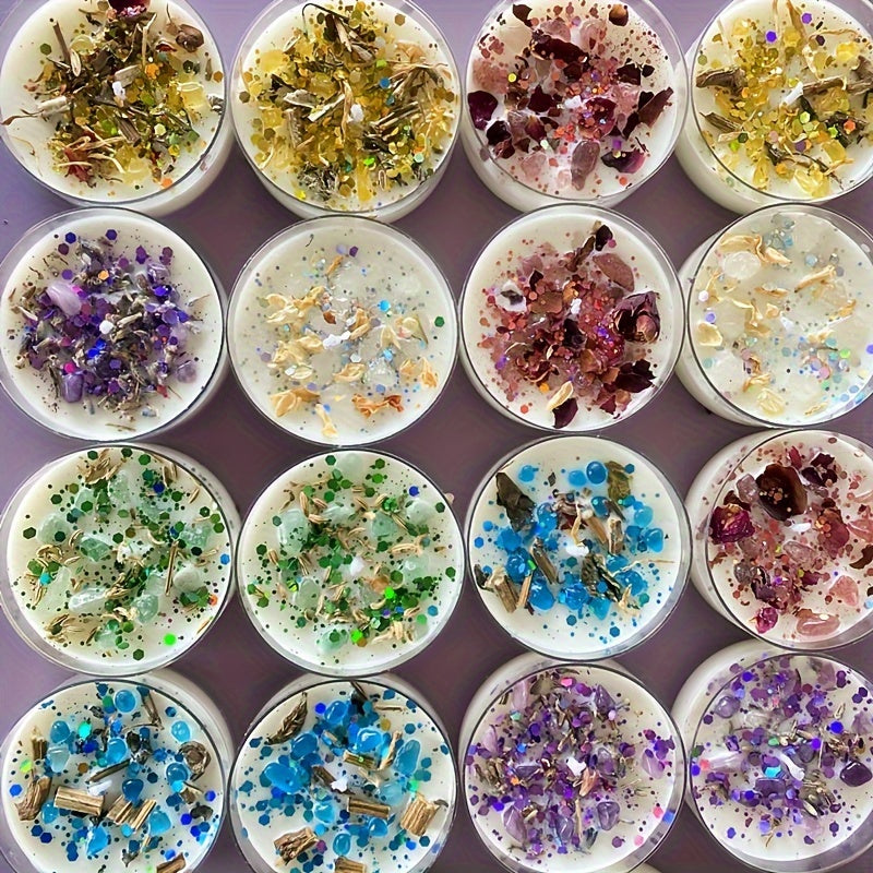 Crystal Floral Candles  Soy Wax With Dried Flowers - Product detail 4