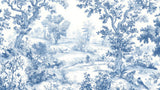 Toile de Jouy Mural Wallpaper | Classic Blue Forest Scene