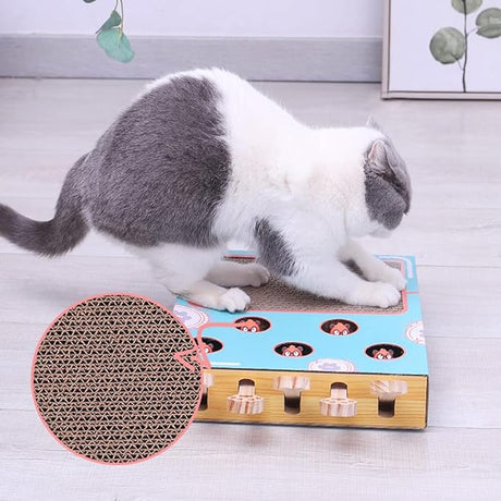 Interactive Cat Playground  3-in-1 Cardboard Scratch Post  Play Box - Product detail 5