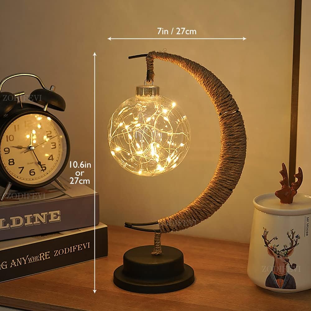 Crescent Moon Table Lamp  Glass Globe LED Display - Product detail 17