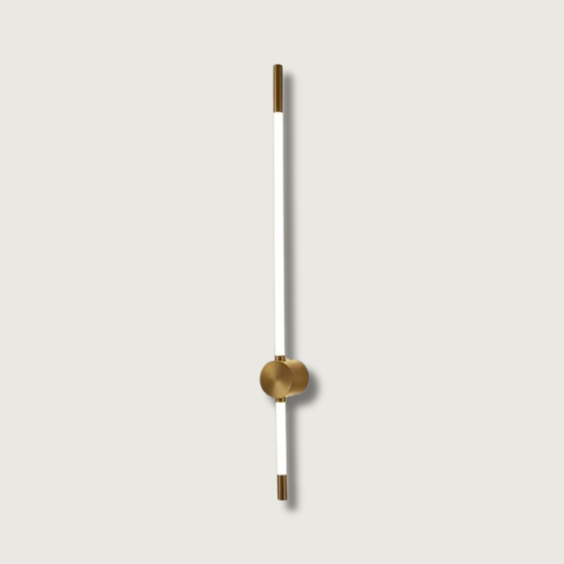 Vertical LED Wall Lamp  Brushed Brass and White Design - Product showcase