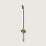 Vertical LED Wall Lamp  Brushed Brass and White Design - Product showcase