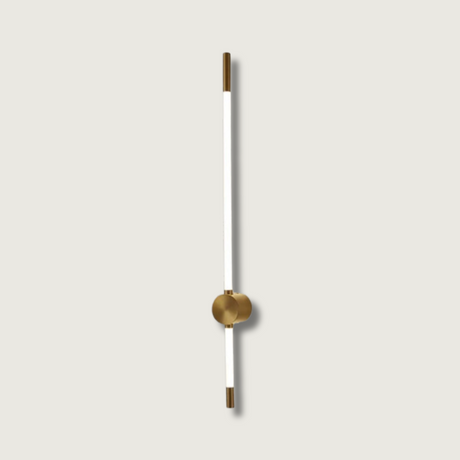 Vertical LED Wall Lamp  Brushed Brass and White Design - Product showcase