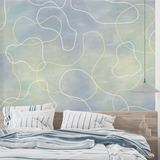 Abstract Mural Wallpaper | Gentle Curves in Grey and Yellow