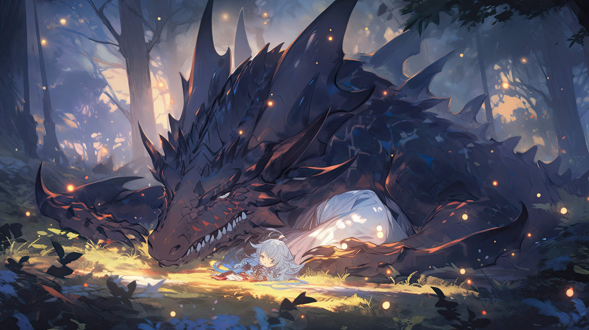 Dragon Mural Wallpaper | Mystical Anime Fantasy Art
