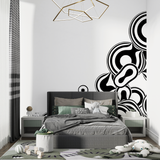 Space Mural Wallpaper | Neon Galaxy with Stars and Rockets
