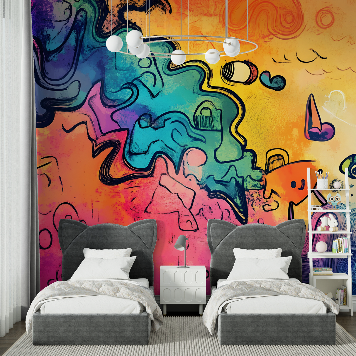 Street Art Mural Wallpaper | Urban Graffiti Explosion