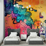 Street Art Mural Wallpaper | Urban Graffiti Explosion