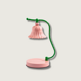 Floral Glass Table Lamp  Pink Bell Shade Design - Product showcase