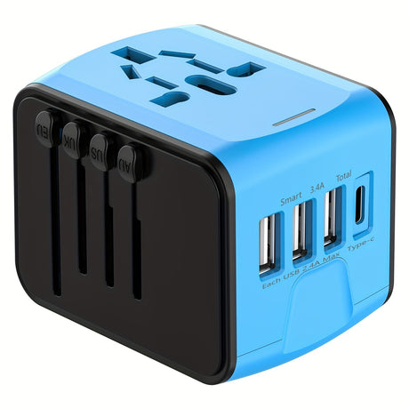Universal Travel Adapter  4 USB Ports With Type-C Global Charging - Product showcase