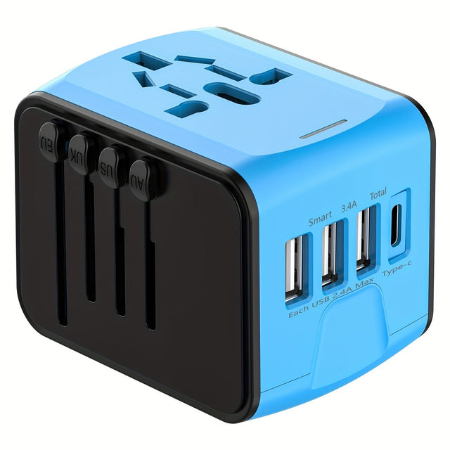 Universal Travel Adapter  4 USB Ports With Type-C Global Charging - Product showcase