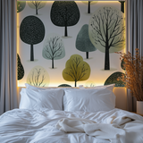 Forest Mural Wallpaper | Modern Tree Pattern Design