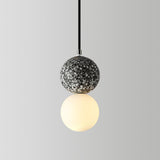 Modern Pendant Light  Terrazzo Globe Glass Shade - Detailed view